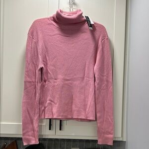 Vintage Reference Point ribbed Pink Turtleneck Sweater